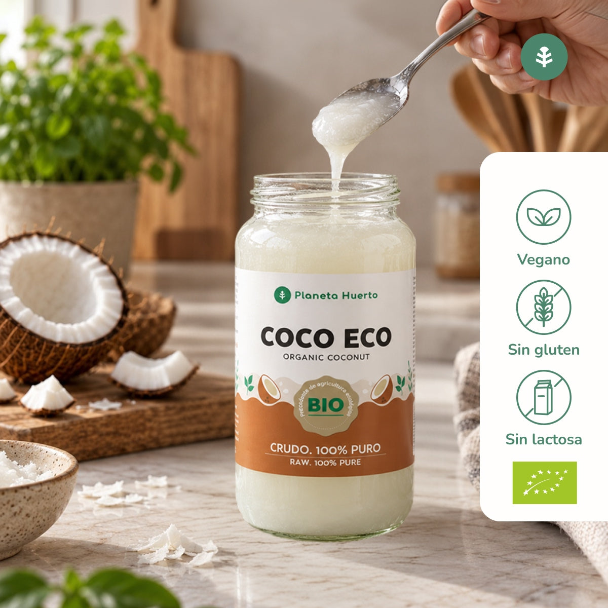 Virgin kokosolie ECO Planeta Huerto 1L