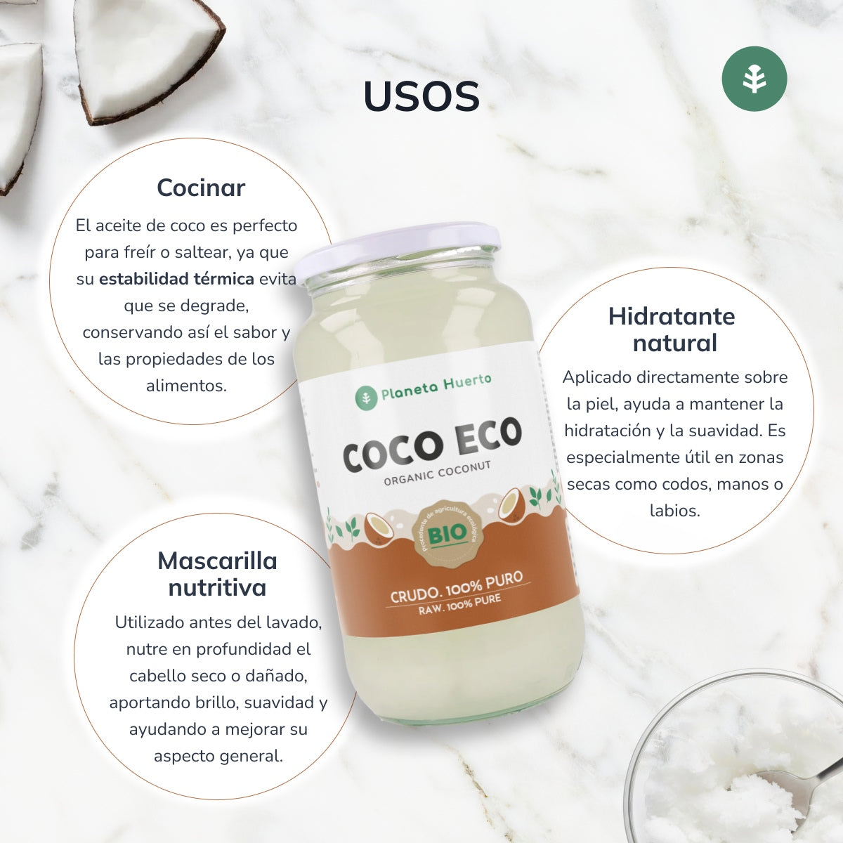 Virgin kokosolie ECO Planeta Huerto 1L