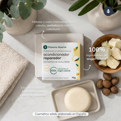 Herstellende vaste conditioner Planeta Huerto 85 g