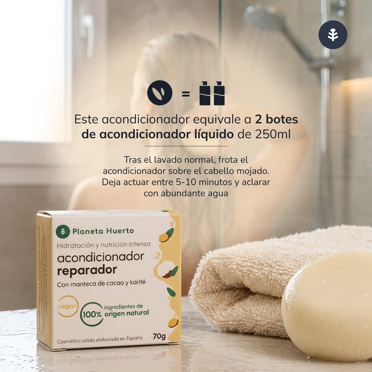 Herstellende vaste conditioner Planeta Huerto 85 g