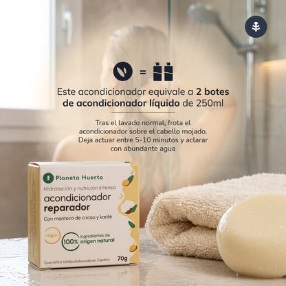 Herstellende vaste conditioner Planeta Huerto 85 g