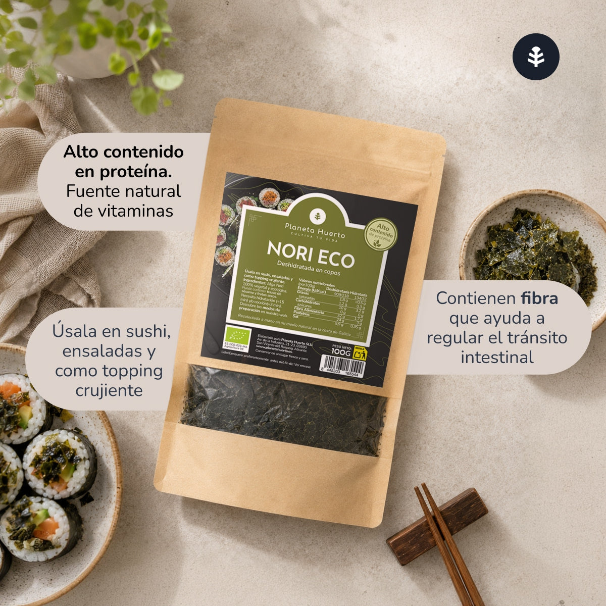 Nori zeewier ECO Planeta Huerto 100 g