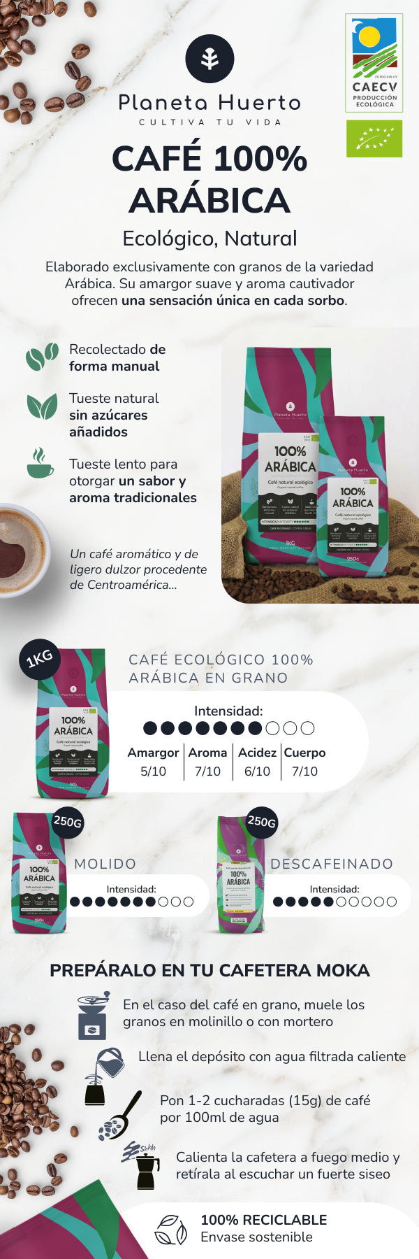 100% Arabica Planet Orchard Eco gemalen koffie 250 g