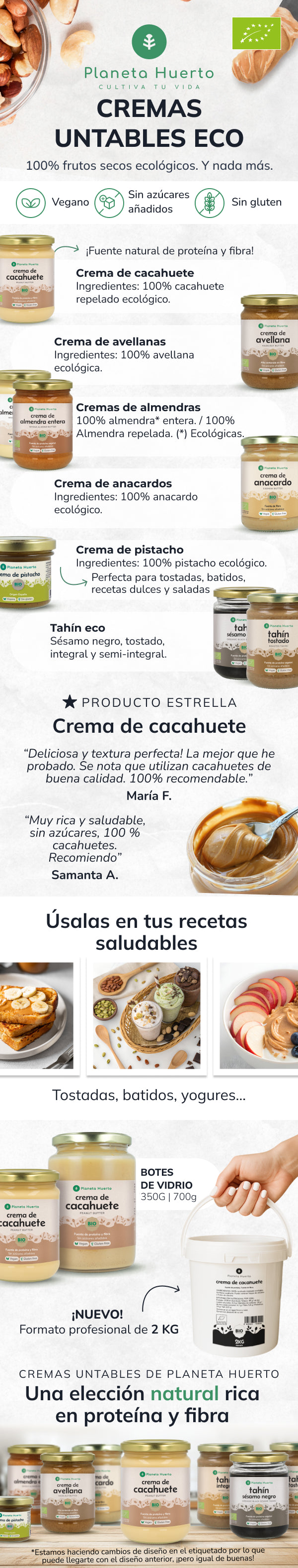 Hazelnootcrème ECO Planeta Huerto 2 kg