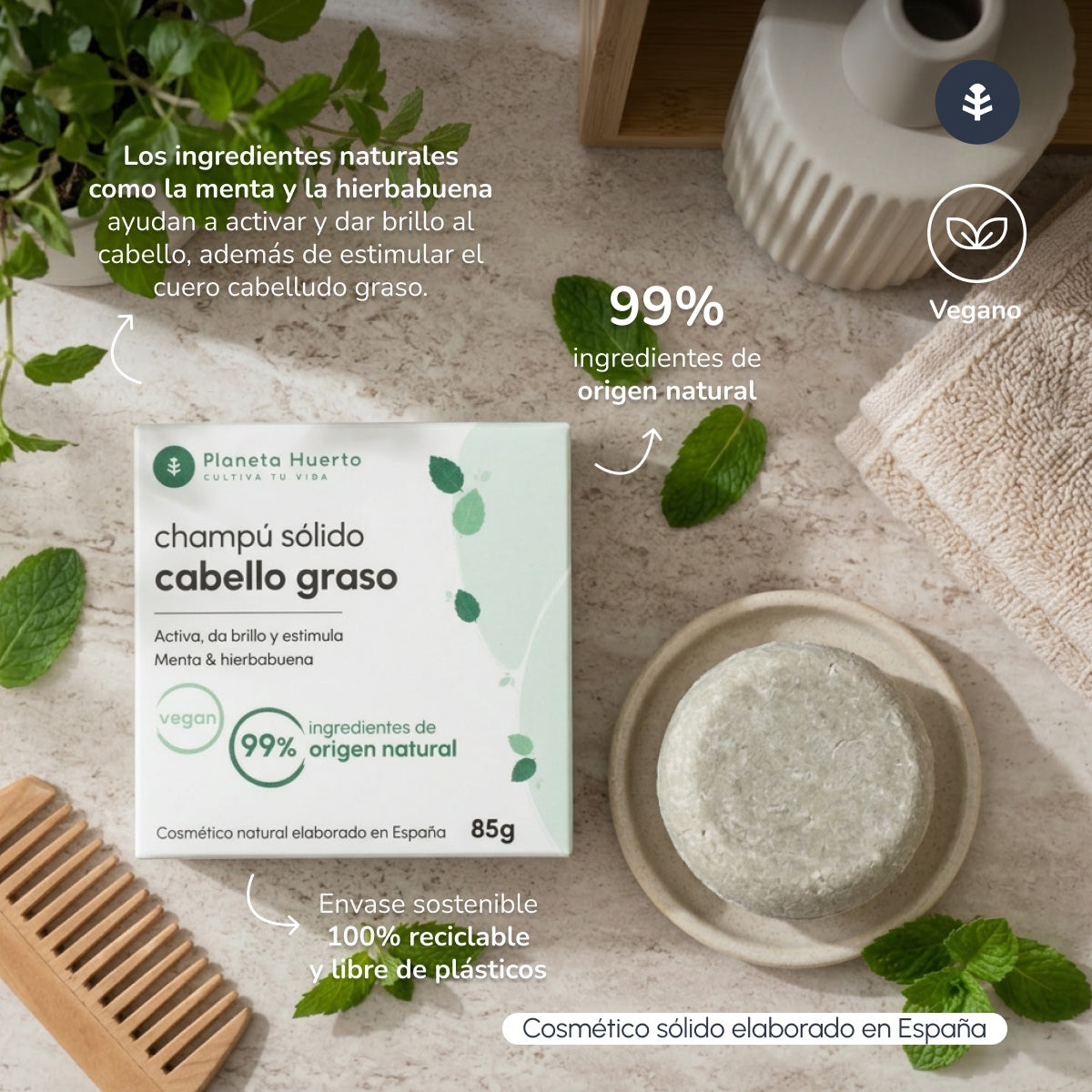 Planeta Huerto Mint anti-vet vaste shampoo 85 g