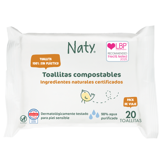 Reisformaat doekjes Naty 20 stuks