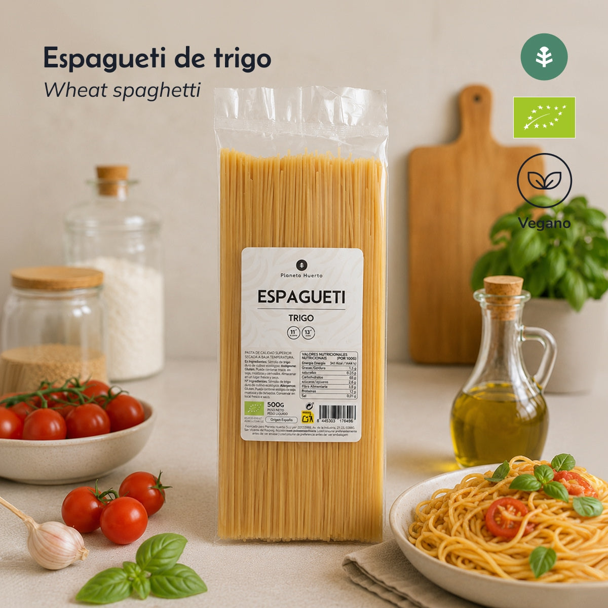 Spaghetti van tarwe ECO Planeta Huerto 500gr