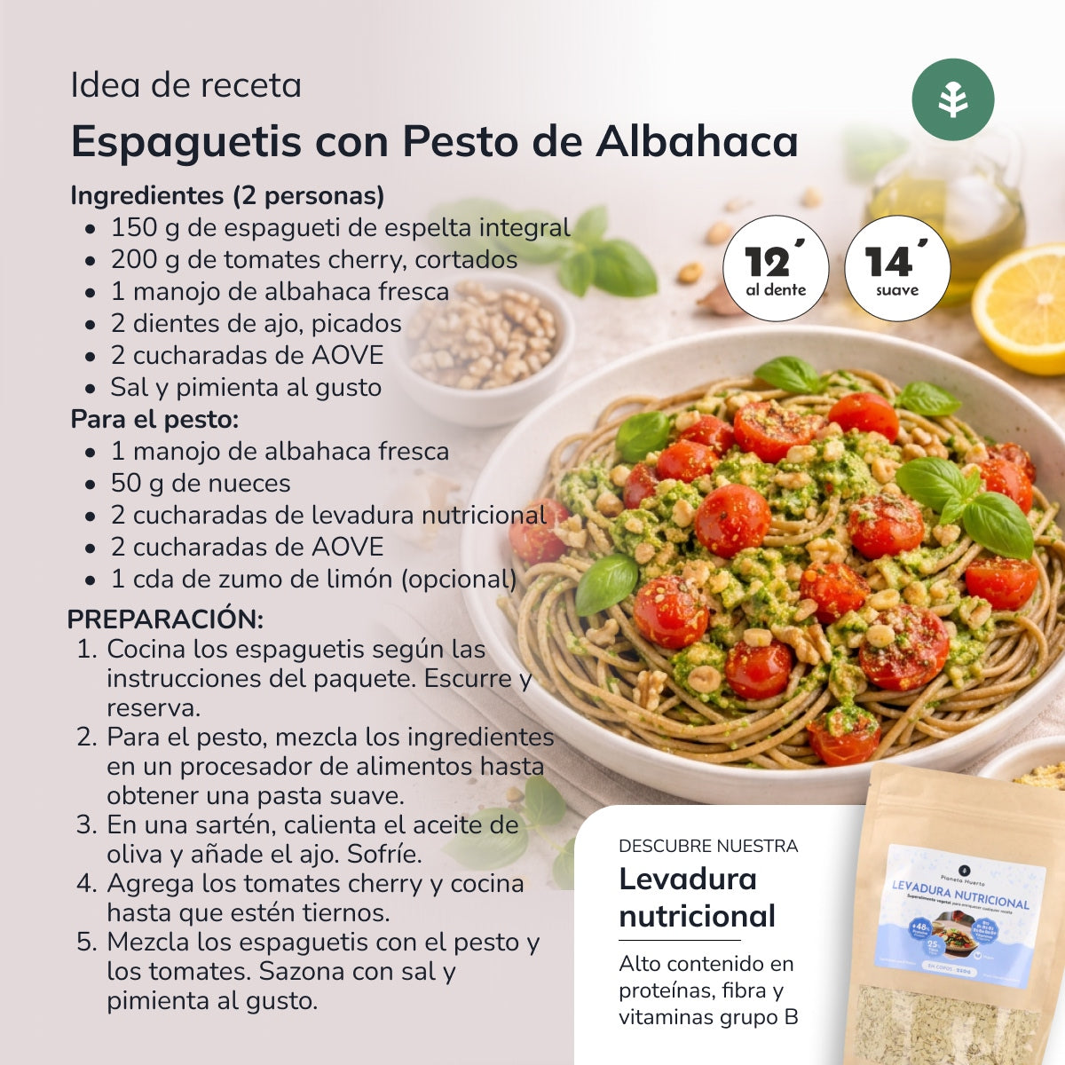 Volkoren spelt spaghetti ECO Planeta Huerto 500gr