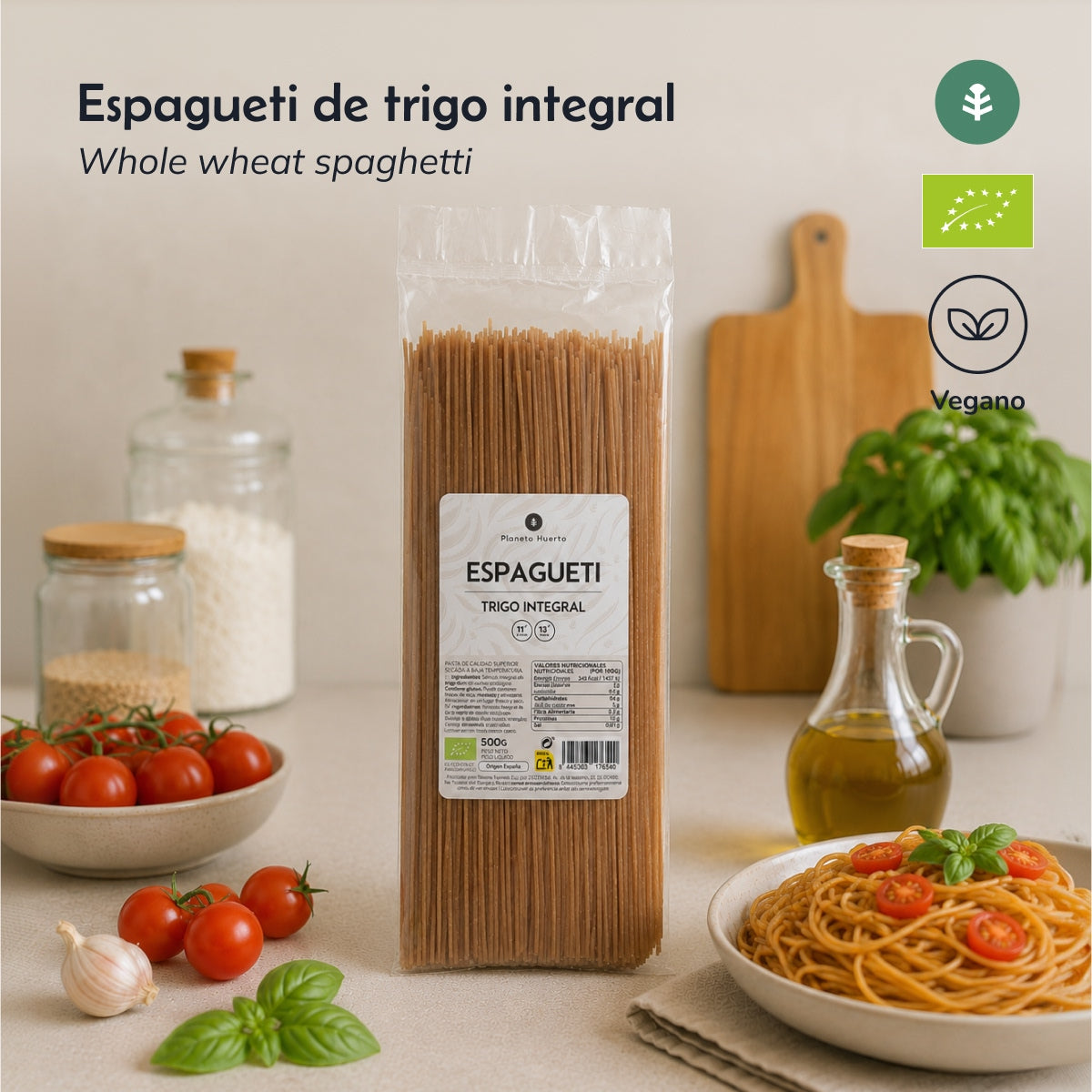 Volkoren spaghetti ECO Planeta Huerto 500gr