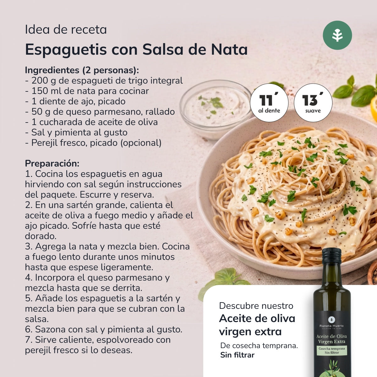 Volkoren spaghetti ECO Planeta Huerto 500gr