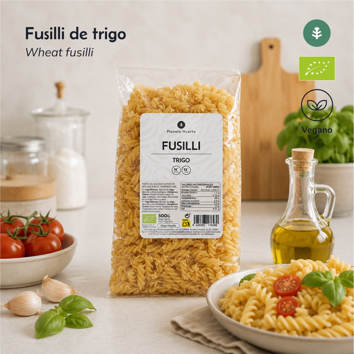 Fussilli van tarwe ECO Planeta Huerto 500gr