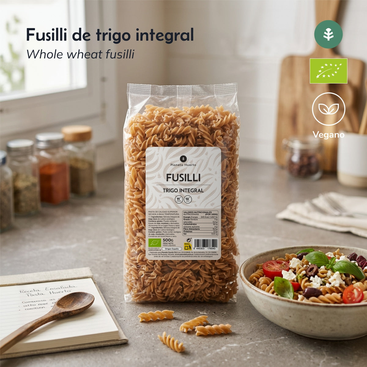 Fussilli van volkoren tarwe ECO Planeta Huerto 5 kg