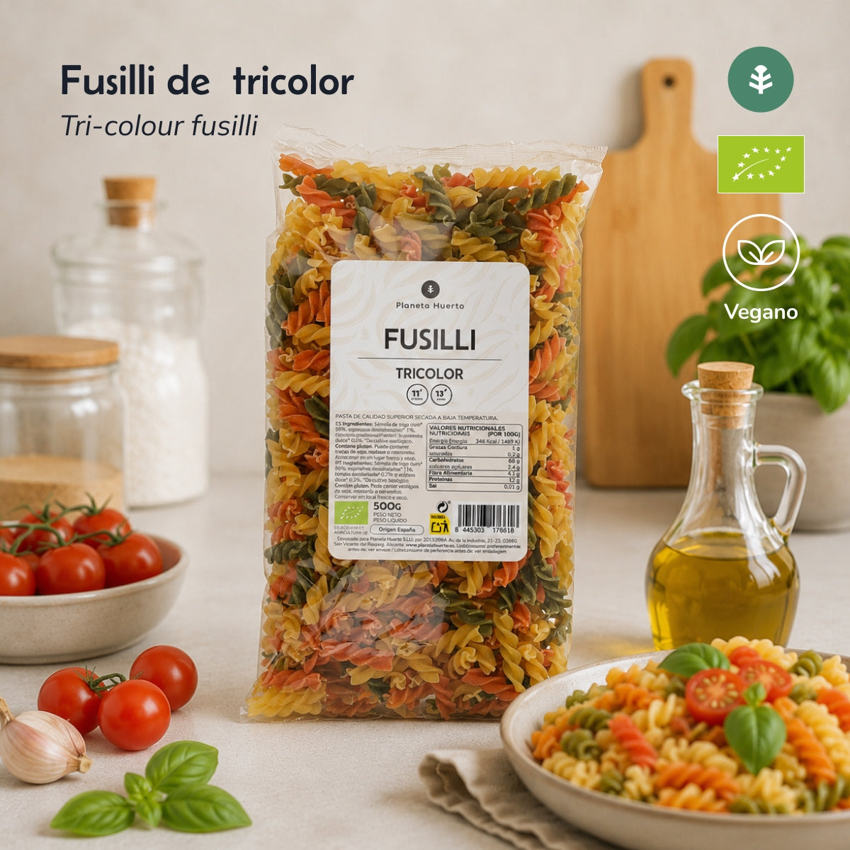 Fusilli tricolor ECO Planeta Huerto 5 kg