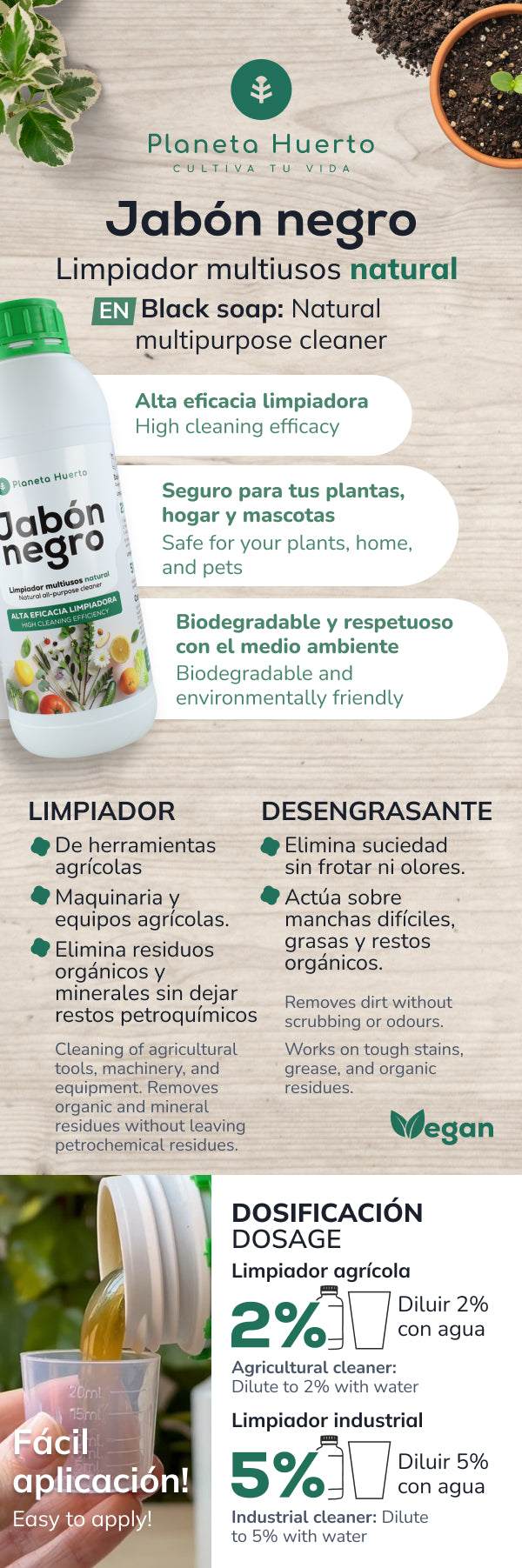 Kaliumzeep Negro Planeta Huerto 1 L