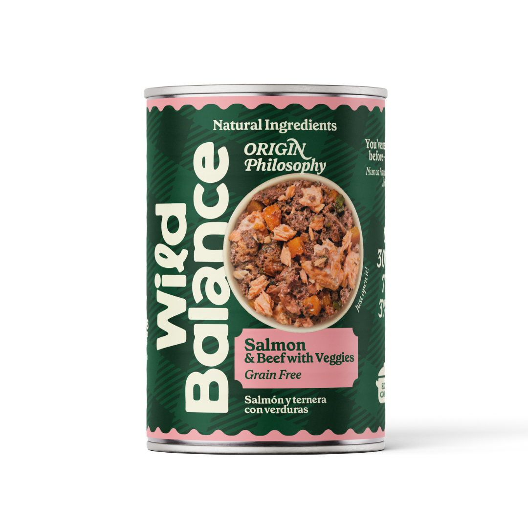 Blik BARF zalm en rundvlees voor honden Wild Balance 400 g