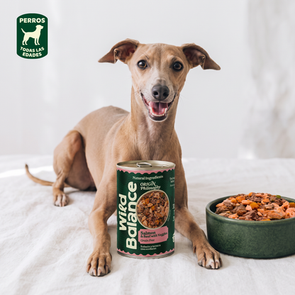 Blik BARF zalm en rundvlees voor honden Wild Balance 400 g