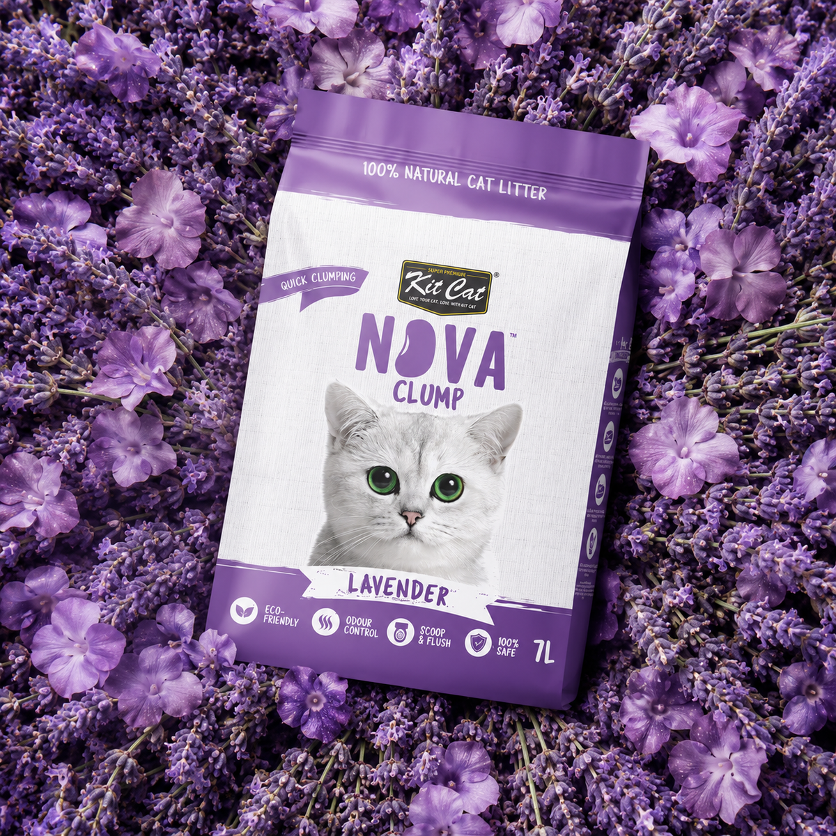 Kit Cat Arena Eco SoyaClump - Lavender 7 L Kattenbakvulling