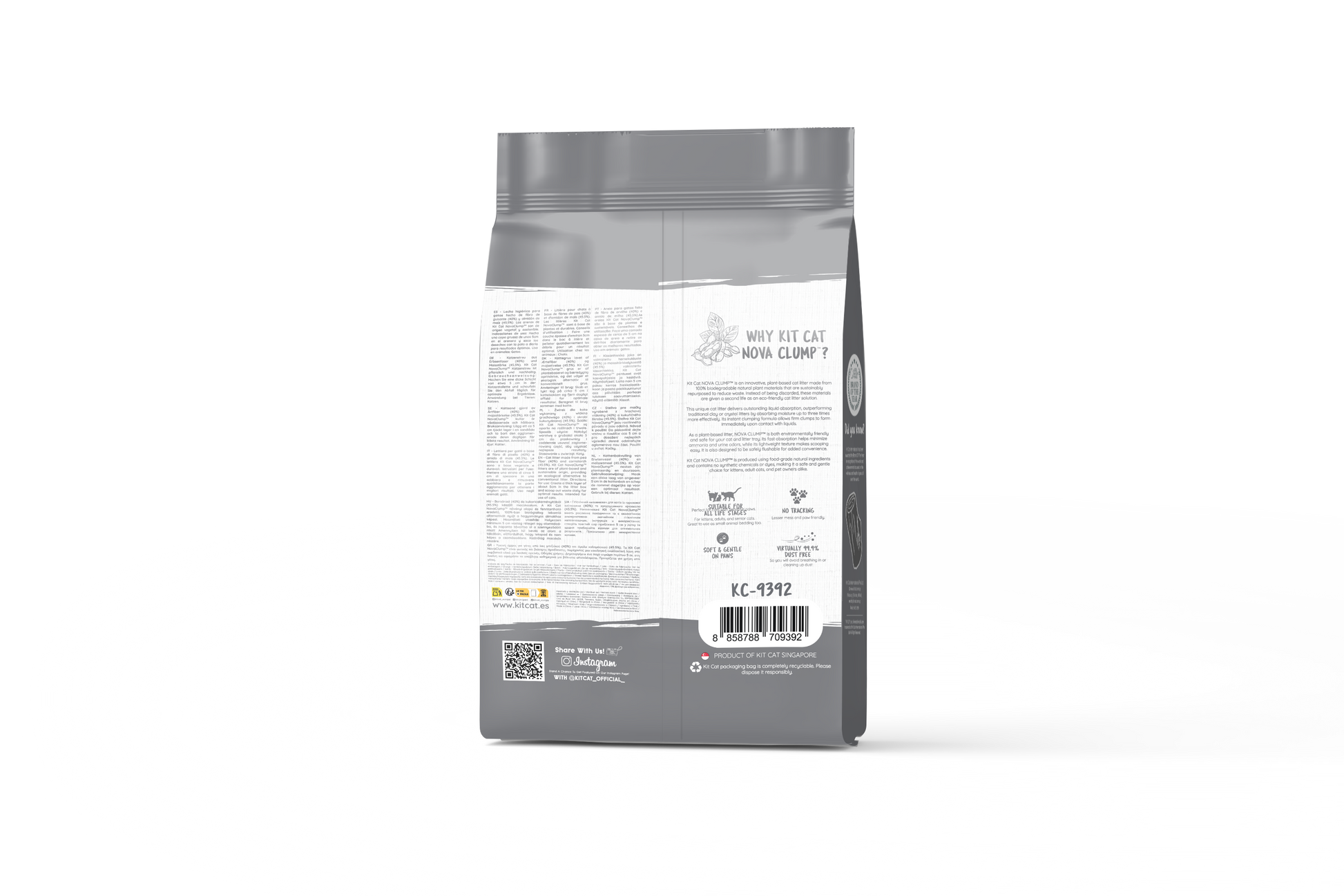 Kit Cat Arena Eco SoyaClump - Charcoal 7 L Kattenbakvulling