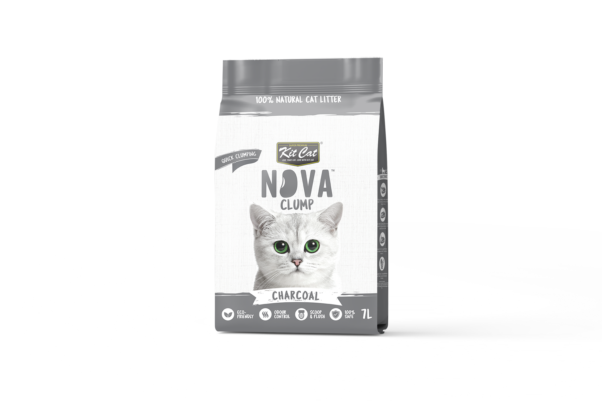 Kit Cat Arena Eco SoyaClump - Charcoal 7 L Kattenbakvulling