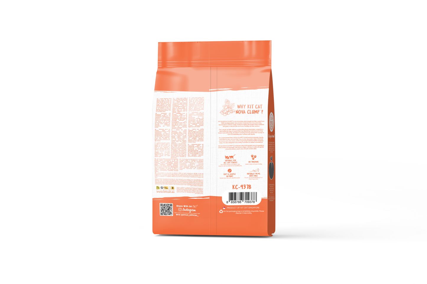 Kit Cat Eco SoyaClump kattenbakvulling - Peach 7 L Kattenbakvulling