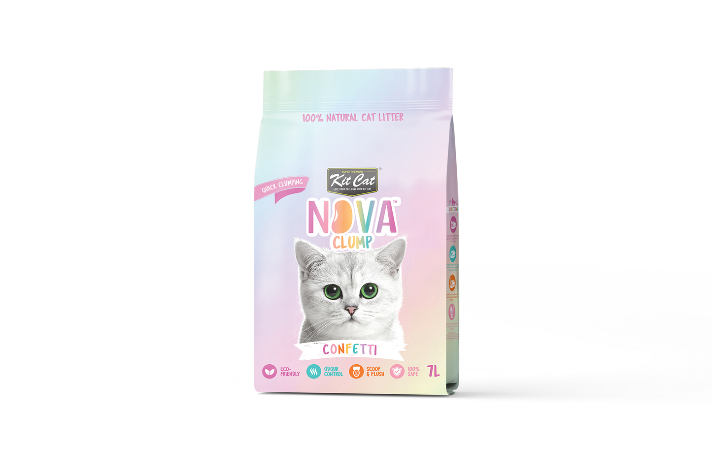 Kit Cat Arena Eco SoyaClump - Confetti 7 L Kattenbakvulling