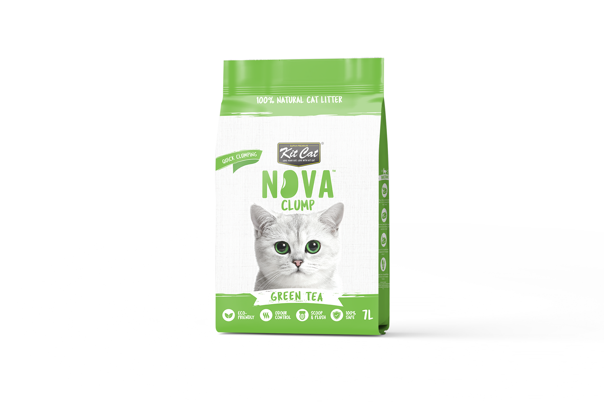 Kit Cat Arena Eco SoyaClump - Green Tea 7 L Kattenbakvulling