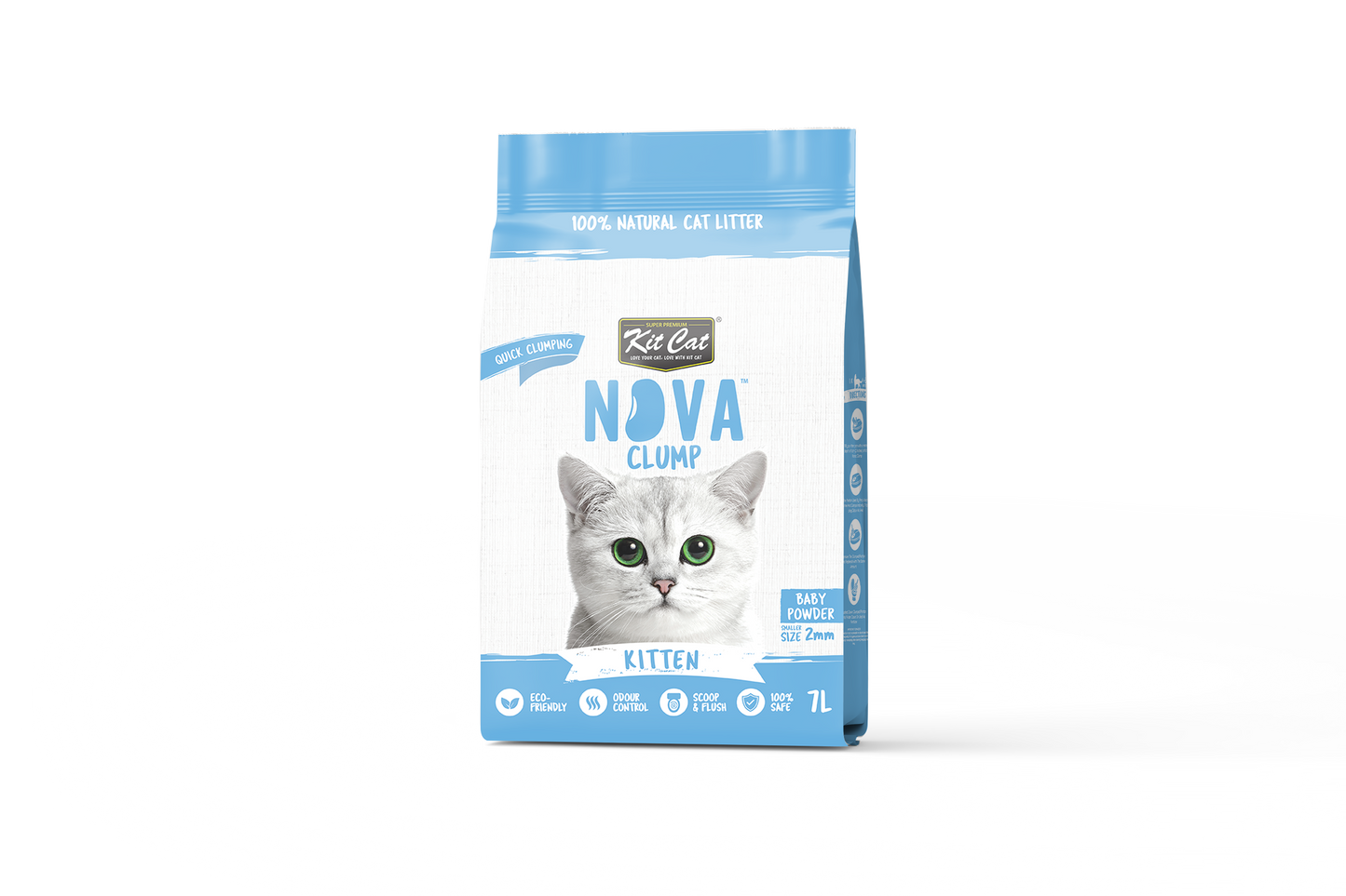 Kit Cat Arena Eco SoyaClump - Kitten Baby Powder 7 L Kattenbakvulling