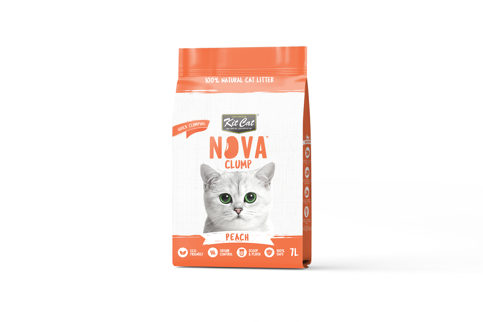Kit Cat Eco SoyaClump kattenbakvulling - Peach 7 L Kattenbakvulling