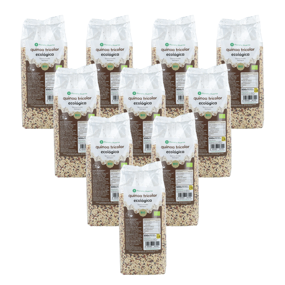 Pakket 10x driekleurige quinoa ECO Planeta Huerto 500 g