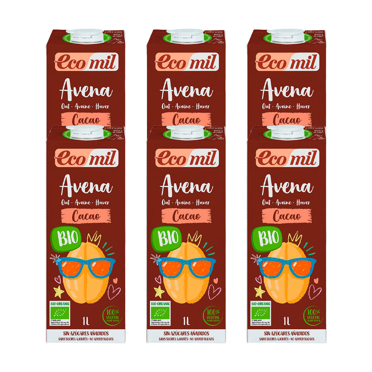 Pakket 6 x NaturGreen Choco Haverdrank 1 L