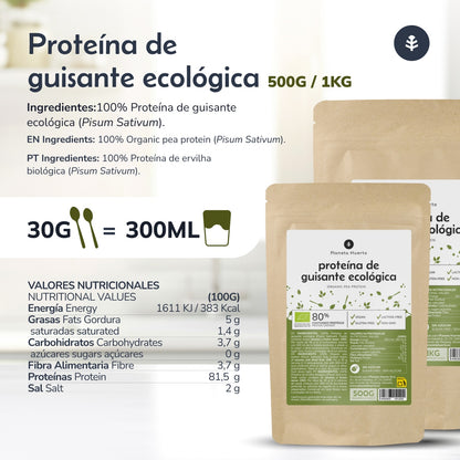 Erwteneiwit 80% ECO Planeta Huerto 500 g