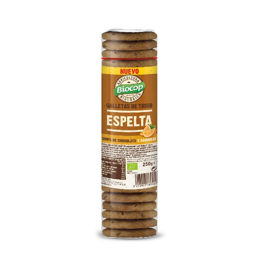 Speltkoekjes met chocoladestukjes en biologische sinaasappel Bio Biocop 250 g