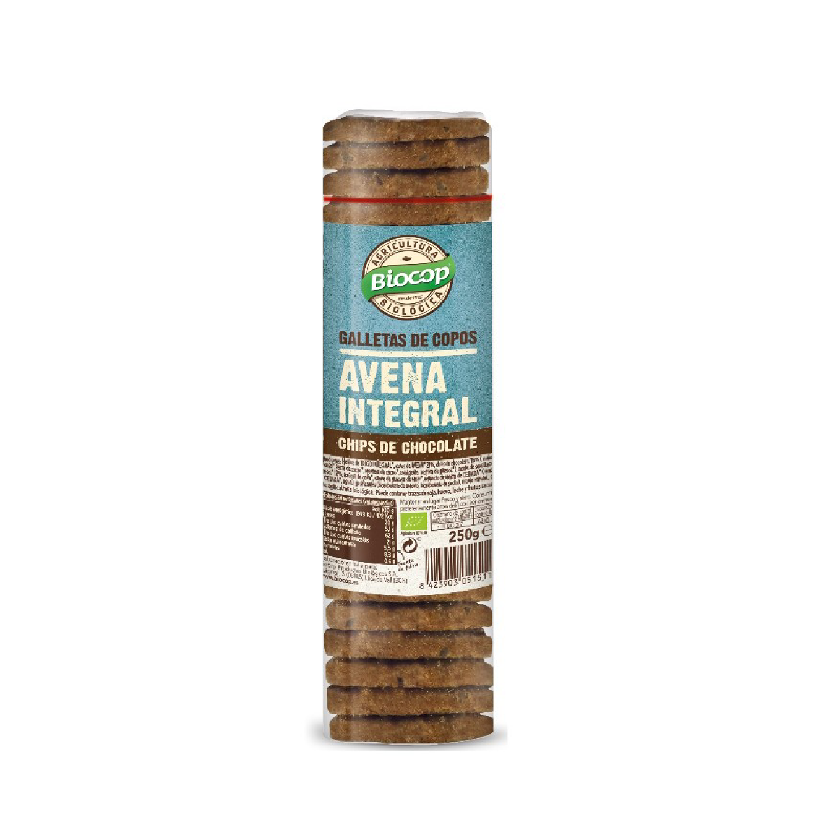 Biocop biologische volkoren havermoutkoekjes met chocoladestukjes 250 g