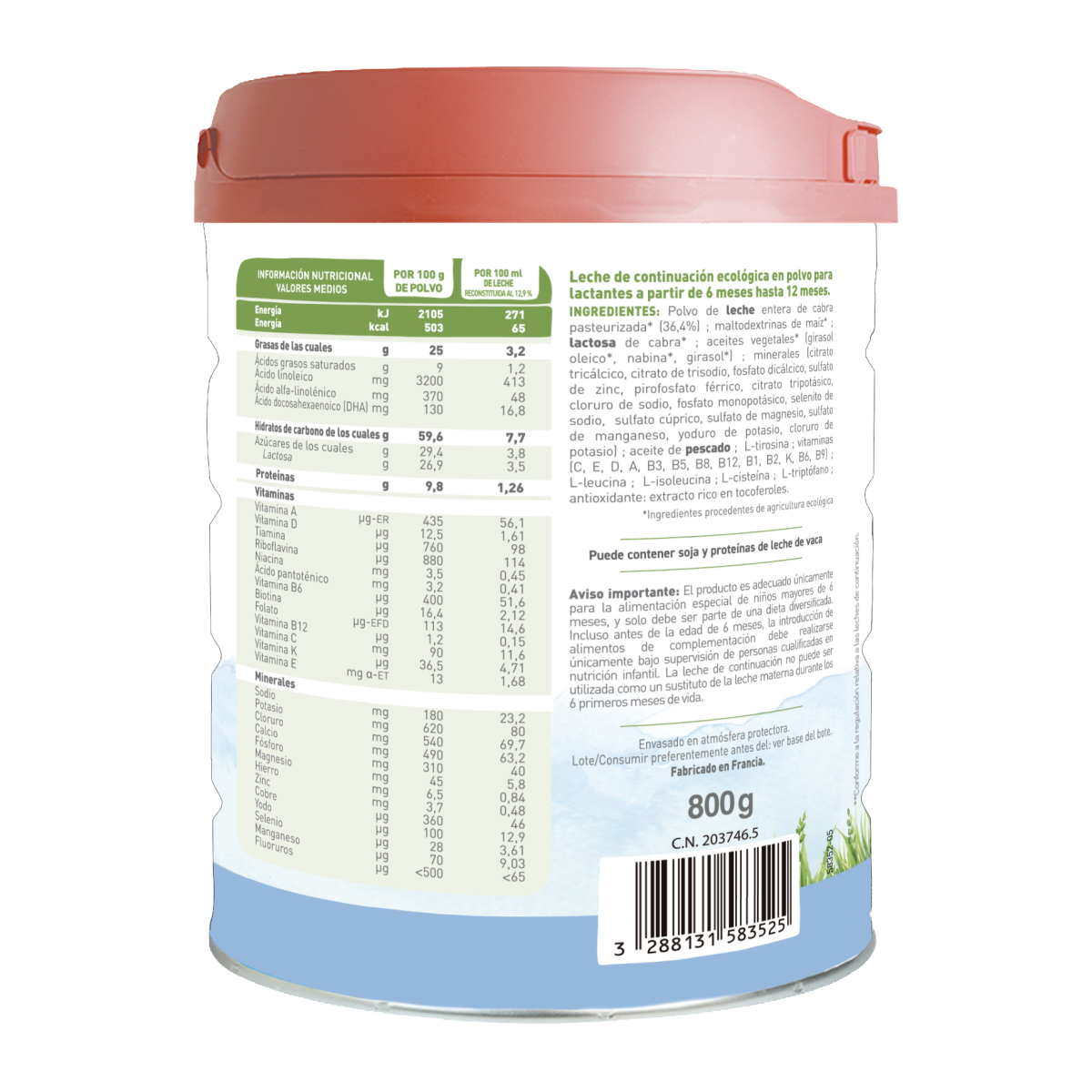 Caprea 2 geitenmelk (baby's van 6 tot 12 maanden) Biologisch Babybio 800 g