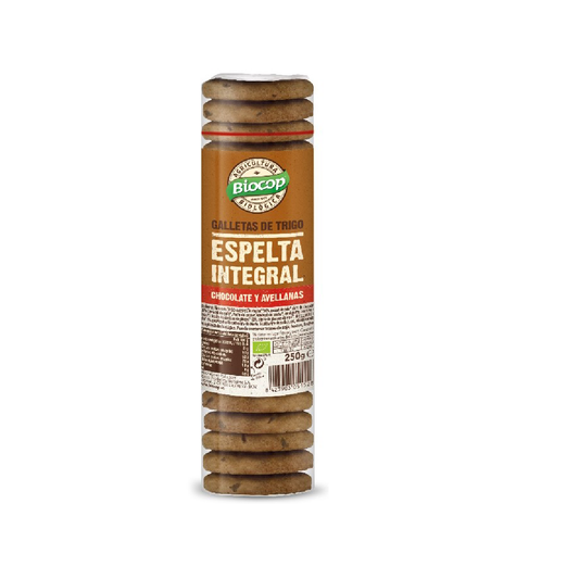 Biologische speltkoekjes met chocolade en hazelnoten Biocop 250 g