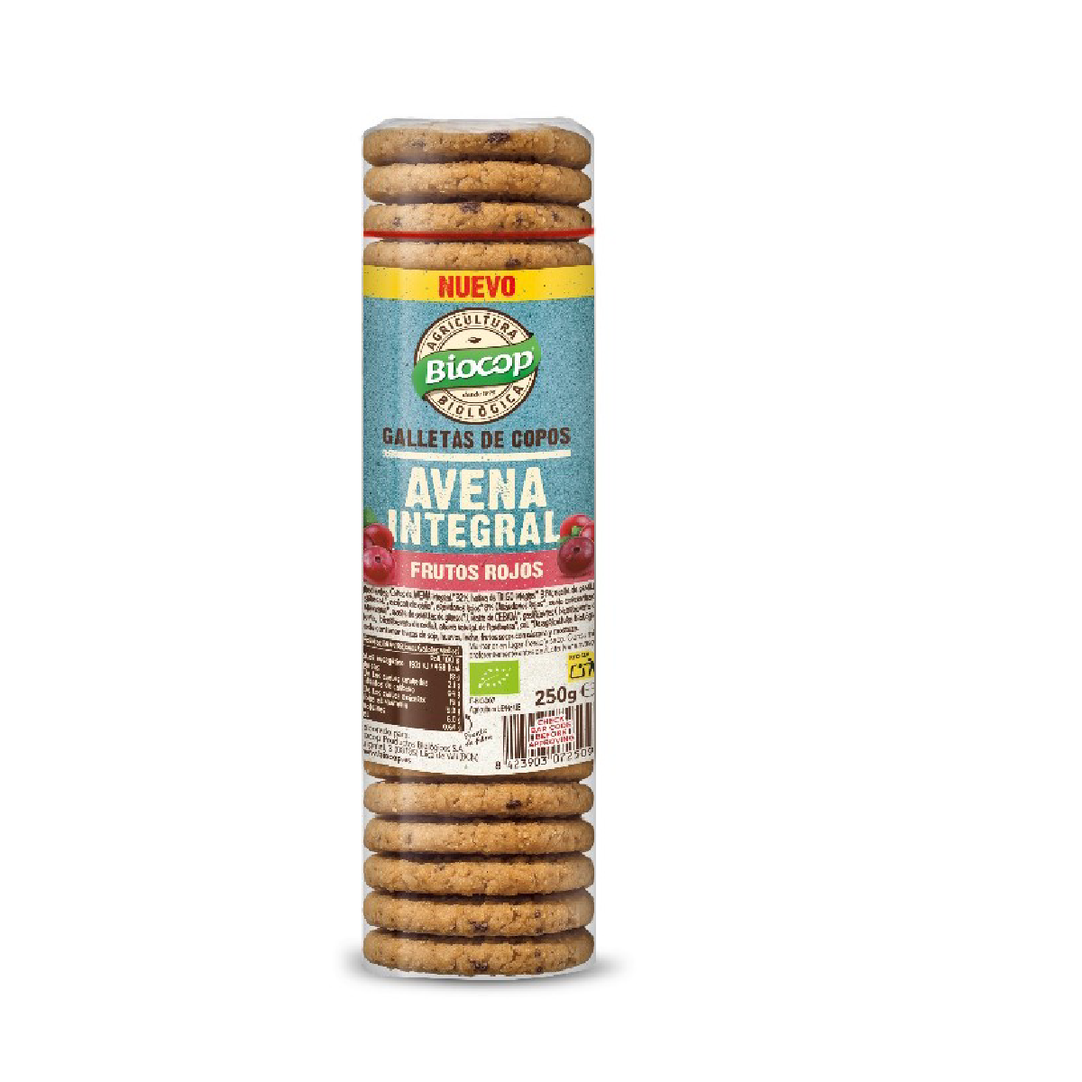 Biologische volkoren havermoutkoekjes met rode vruchten Biocop 250 g