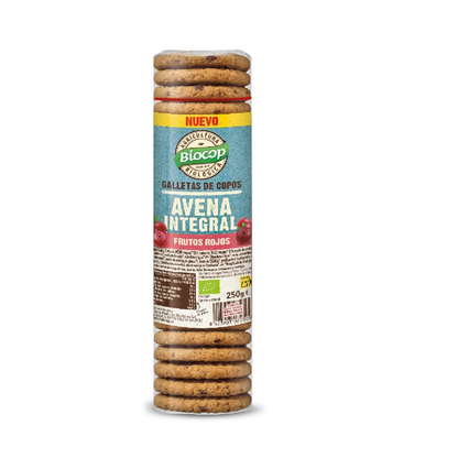 Biologische volkoren havermoutkoekjes met rode vruchten Biocop 250 g