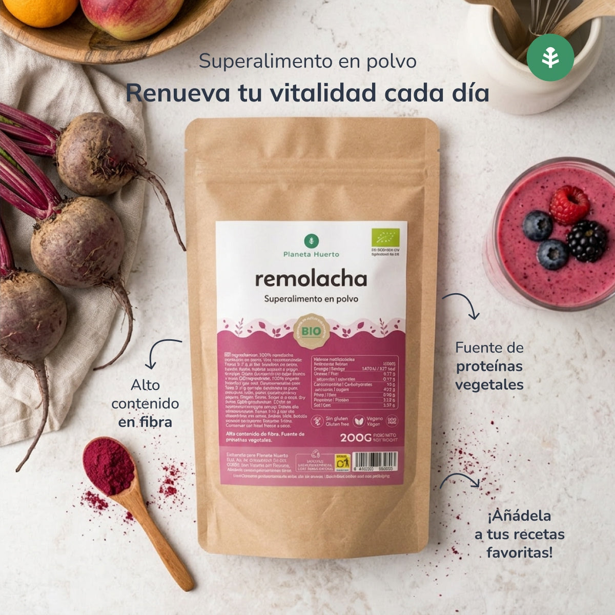 Rode bietenpoeder Eco Planeta Huerto 200 g