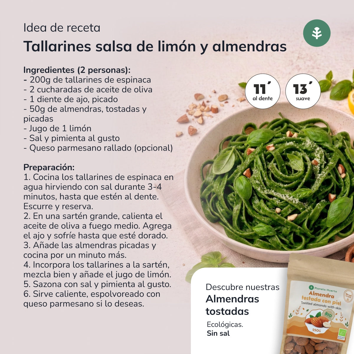 Spinazie tagliatelle ECO Planeta Huerto 500gr