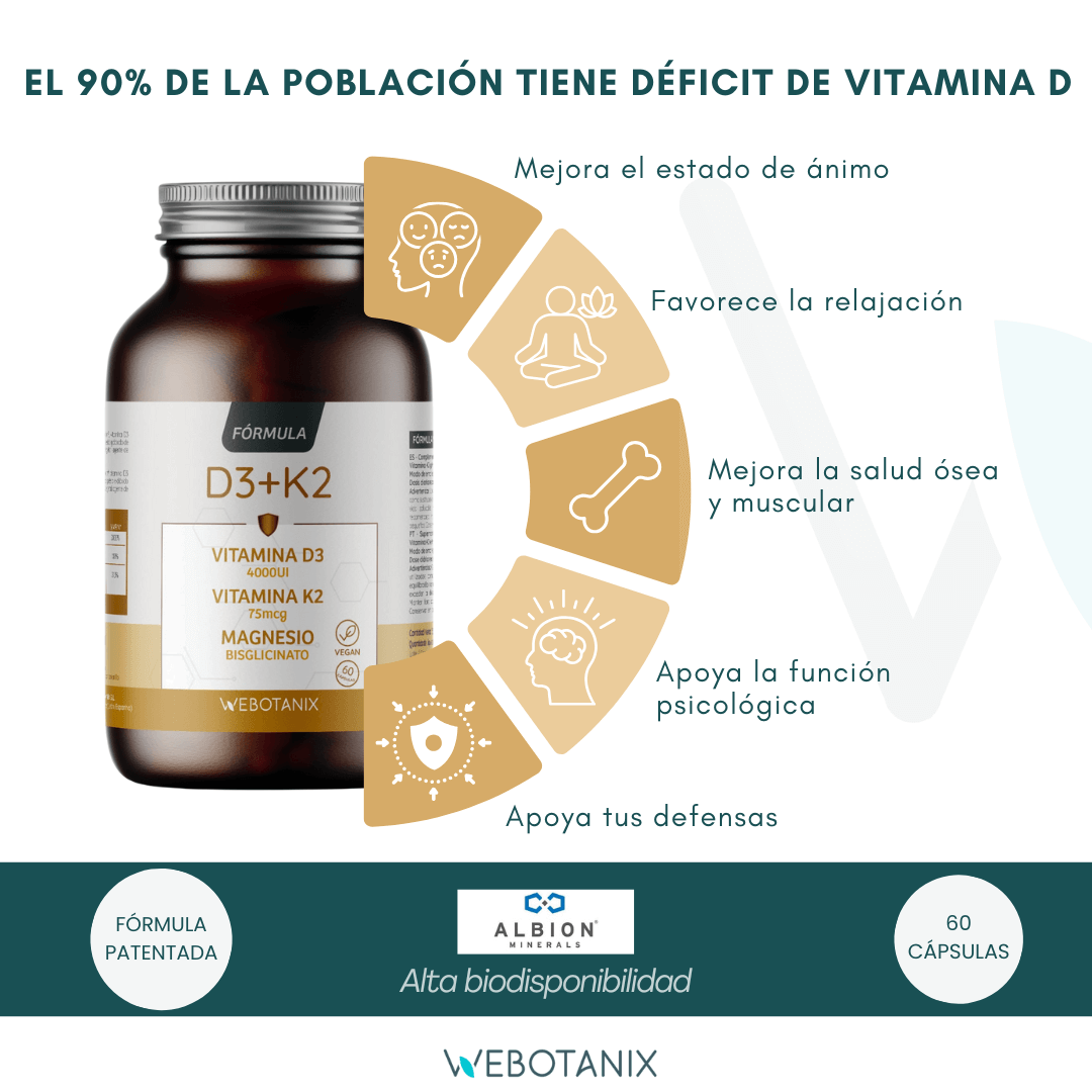 Vitamine D3 4000 IE + K2 + Magnesium Veganistische formule, WeBotanix