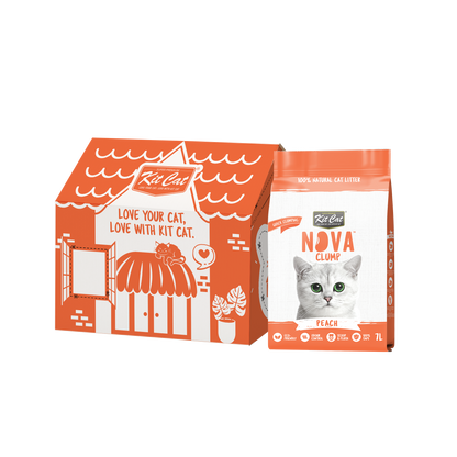 Kit Cat Eco SoyaClump kattenbakvulling - Peach 7 L Kattenbakvulling
