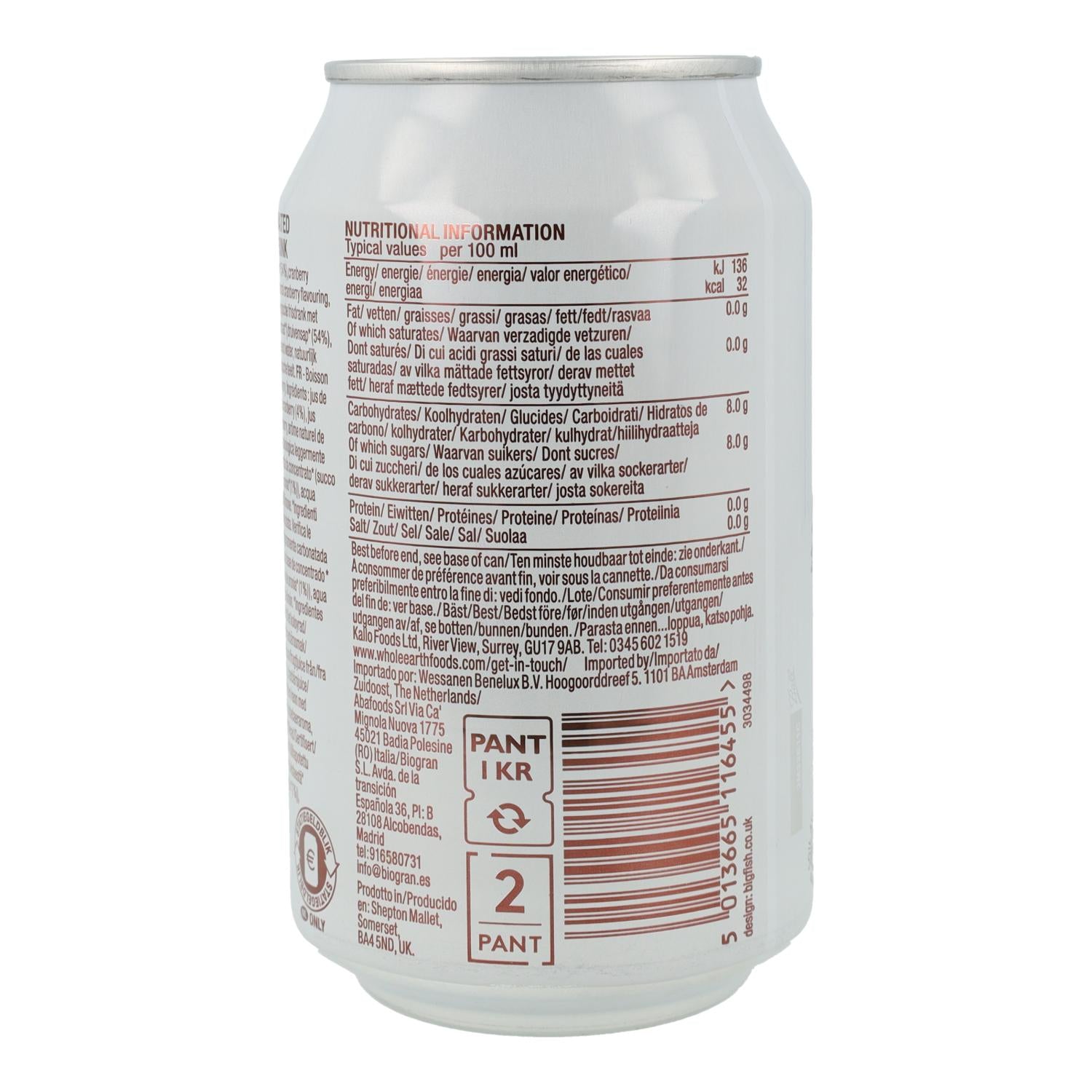 Refresco Bio Arándanos Whole Earth 330ml