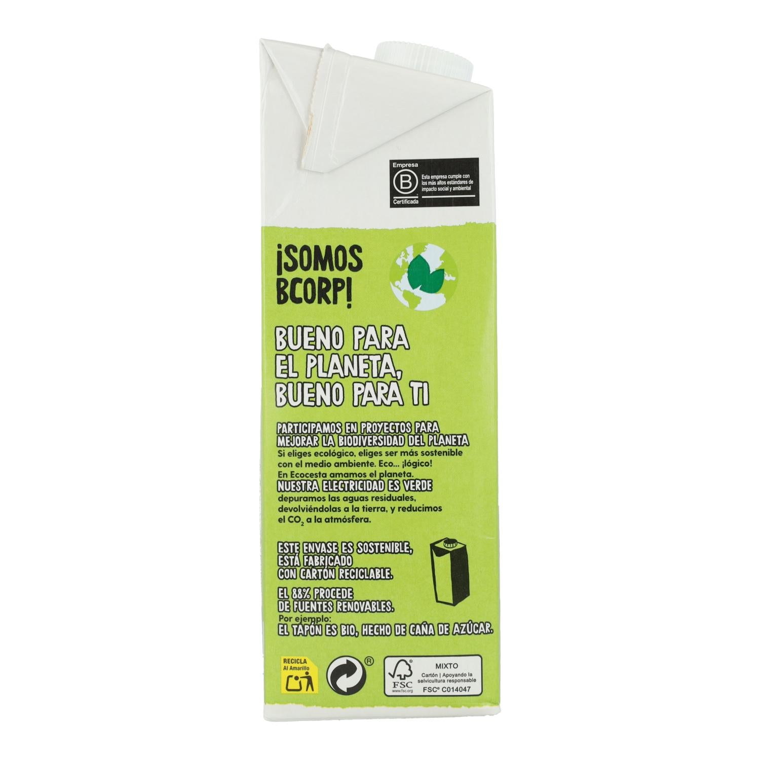 Bebida Vegetal Proteína de Soja 0% Azúcar Bio 1L Ecocesta