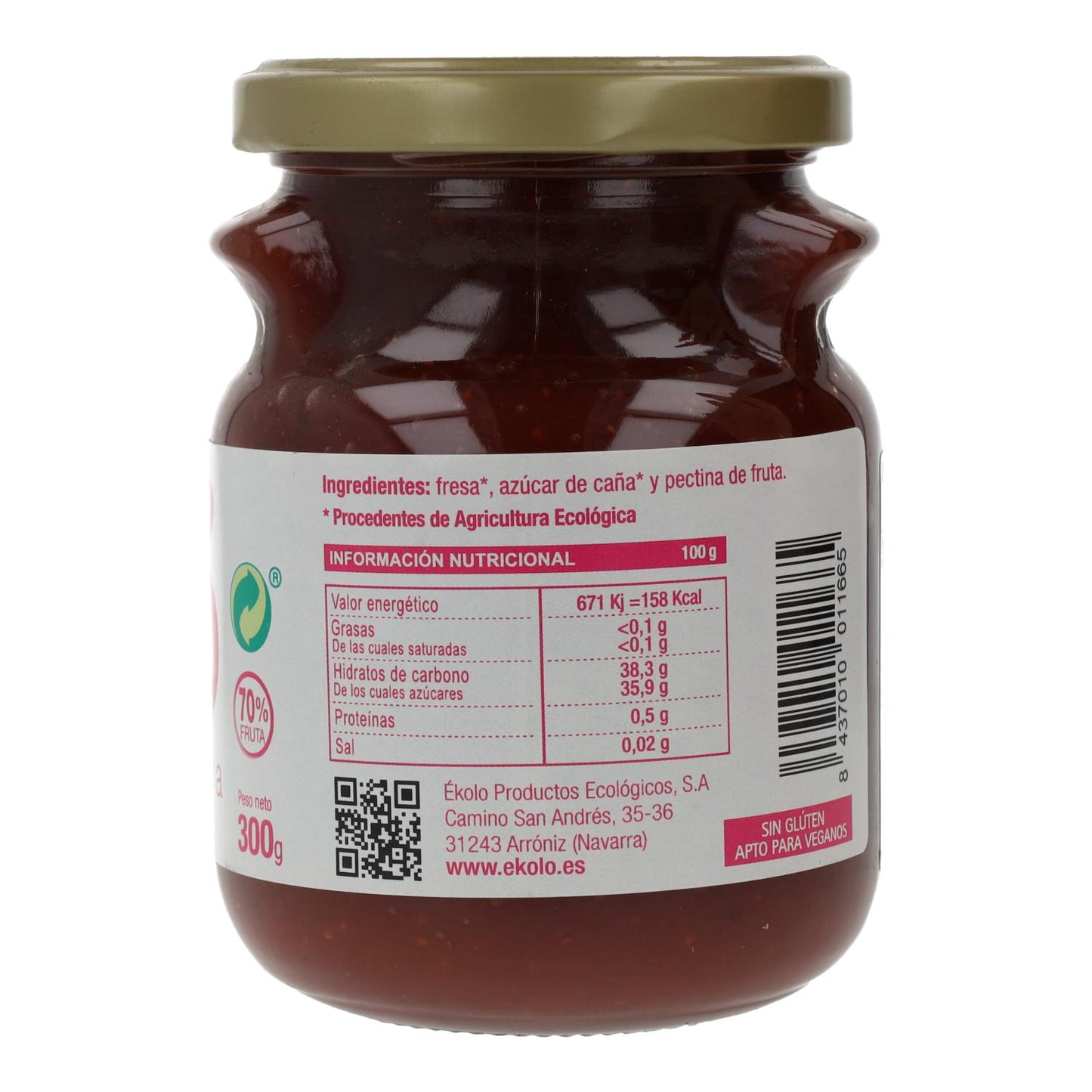 Mermelada de Fresa Ecológica Ékolo Bio 300g