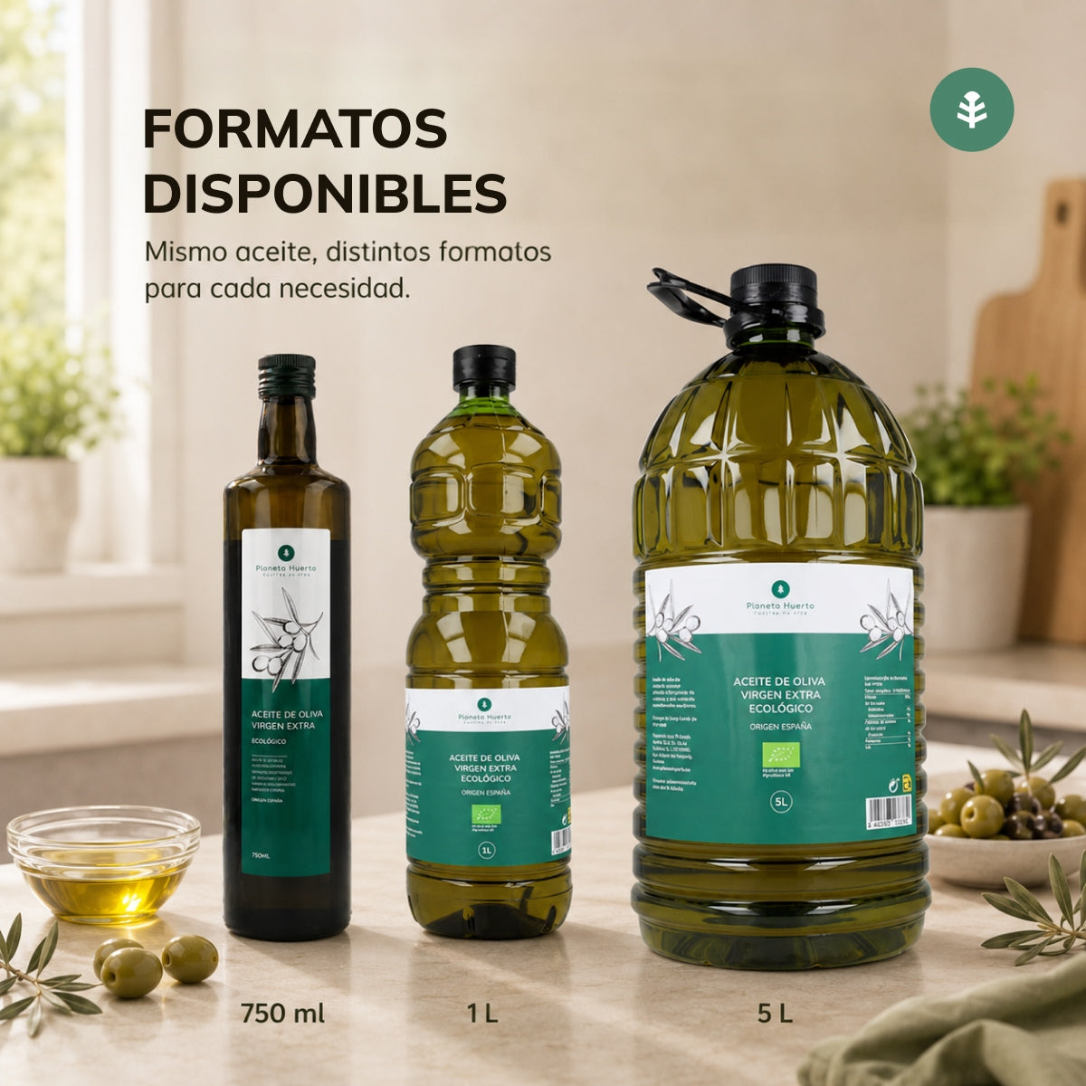 Extra olijfolie van eerste persing ECO Planeta Huerto 5 L