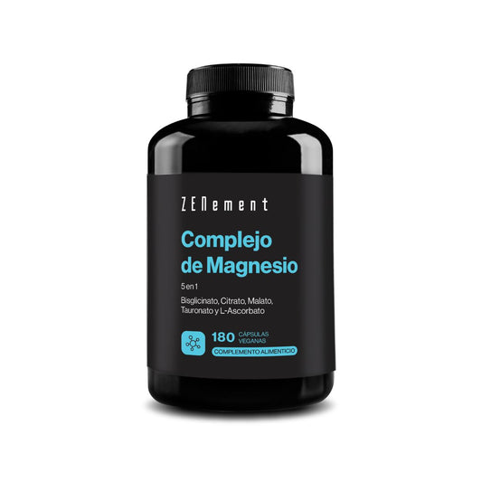 Complejo de Magnesio, 5 en 1, 180 Cápsulas Veganas Zenement