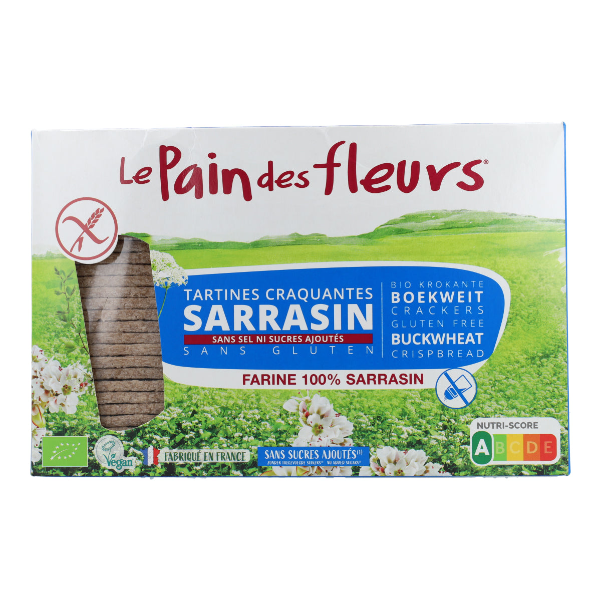 Knapperige crackers van boekweit zonder zout en glutenvrij BIO Le Pain de Fleurs 300 g