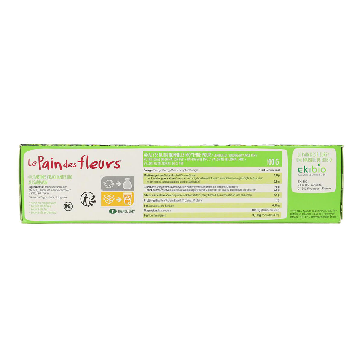 Pack 2x Tostadas Crujientes Trigo Sarraceno sin gluten Le Pain de Fleurs 300 g