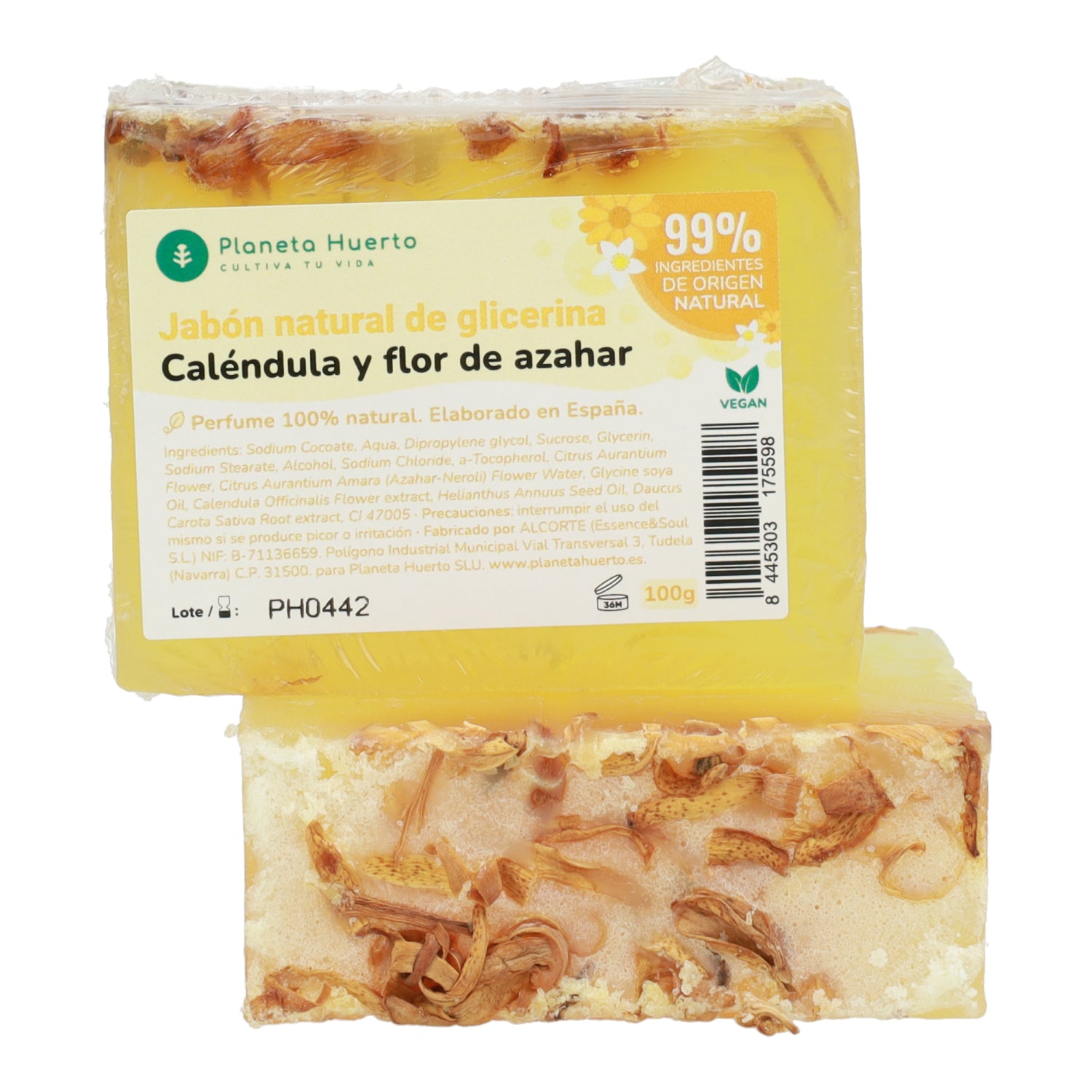 Natuurlijke glycerinezeep met calendula en oranjebloesem 100 g