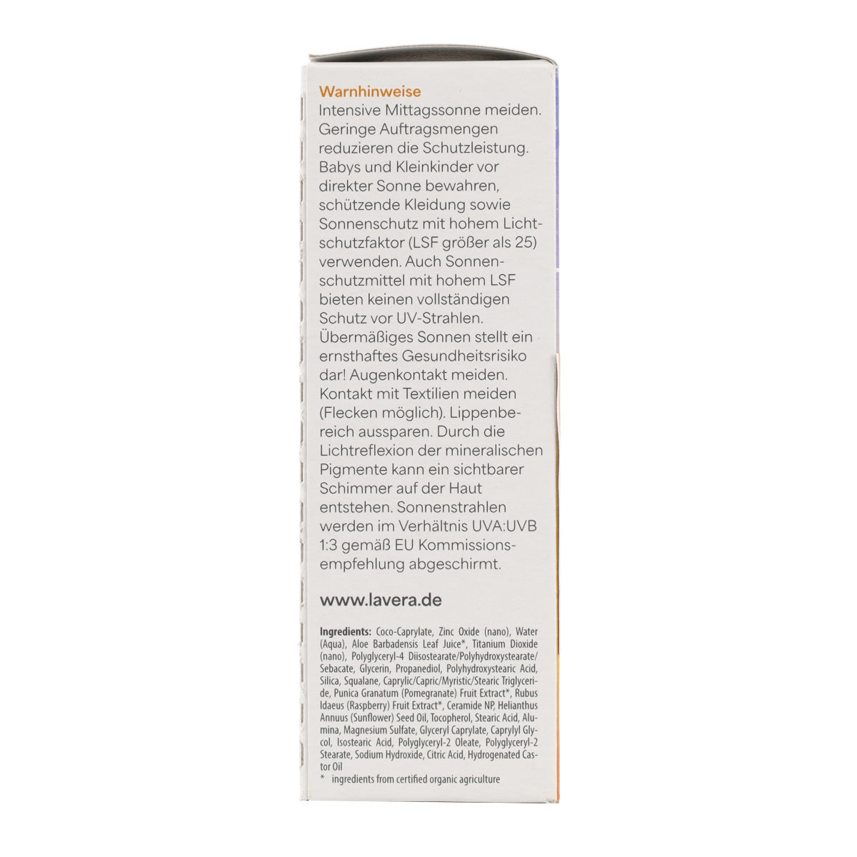Zonnebrandcrème voor het gezicht SPF50 Lavera 40 ml